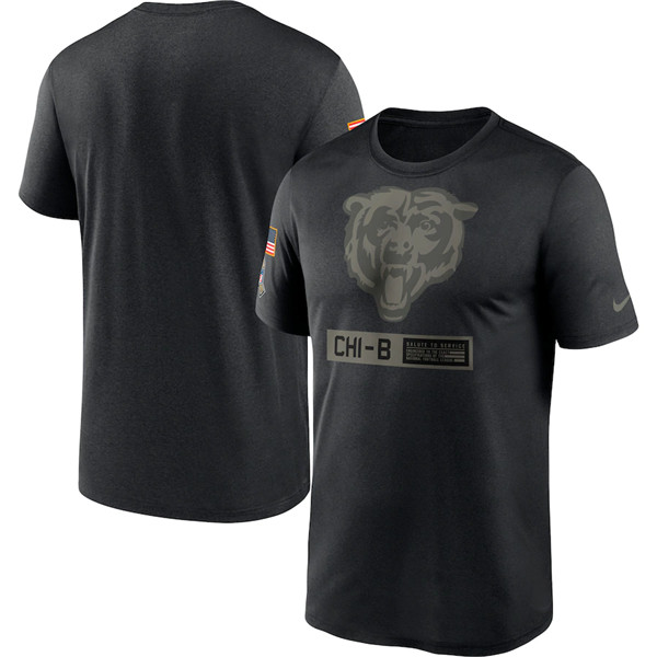 Men's Chicago Bears Black NFL 2020 Salute To Service Performance T-Shirt